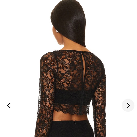 Lovers + Friends GRACIA crop top black lace XS - Picture 3 of 4